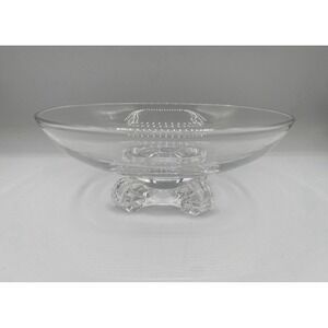 Vintage STEUBEN Low Footed Clear Glass Bowl Signed 8" Diameter Original